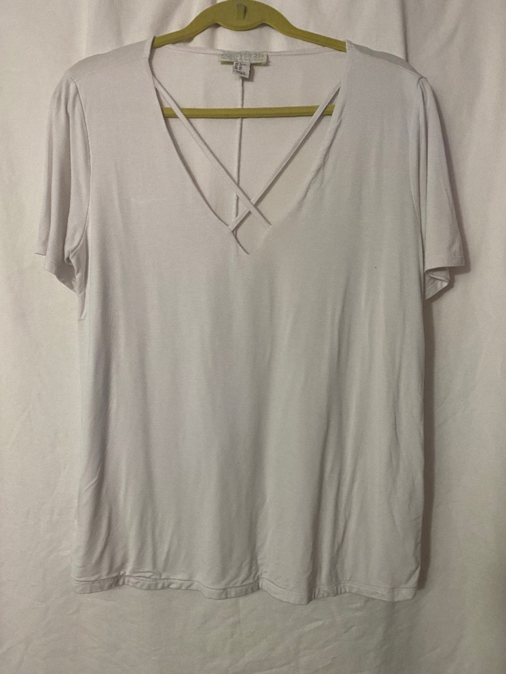 Forever 21 White Criss Cross Tee